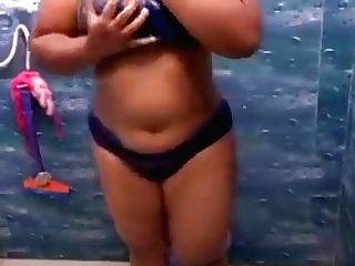 Desi Bbw Youthful Female Bathing &amp_ Finger-tickling